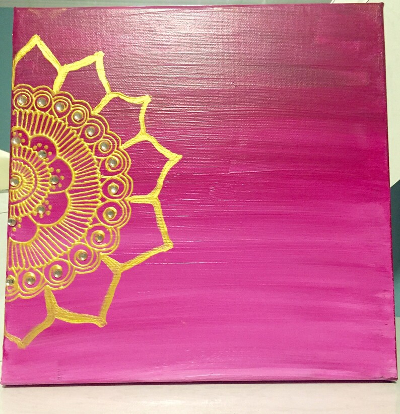 Handmade Henna Canvas Henna Art Henna Wall Art 11x11 Etsy
