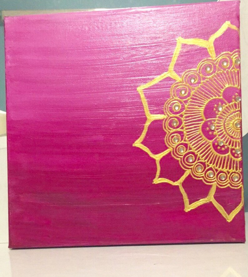 Handmade Henna Canvas Henna Art Henna Wall Art 11x11 Etsy