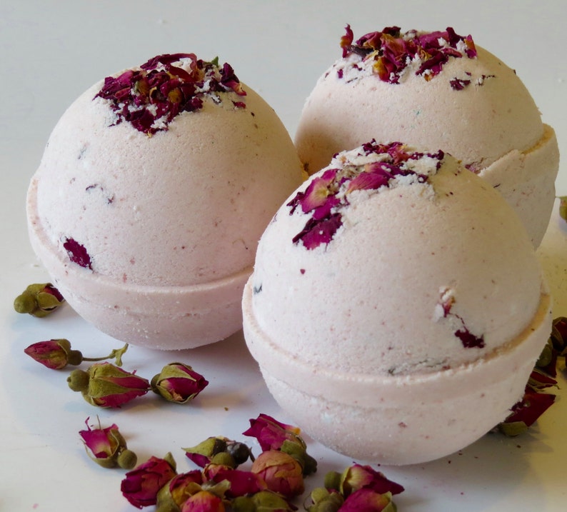 Rose Bath Bomb Rose Clay Bath Bomb Rose Petal Bath Bomb Etsy