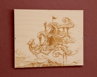 Rainbow Dash's Cloud House by Baron Engel - Laser Etch