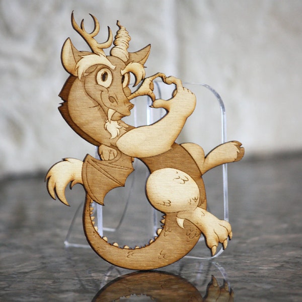 Discord - Mini Wood Laser Cut - Art by NekoCrispy