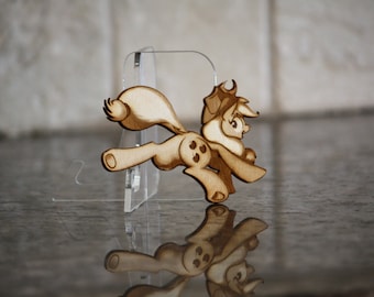 Applejack - Mini Wood Laser Cut - Art by NekoCrispy