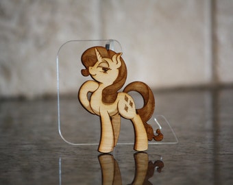 Rarity - Mini Wood Laser Cut - Art by NekoCrispy