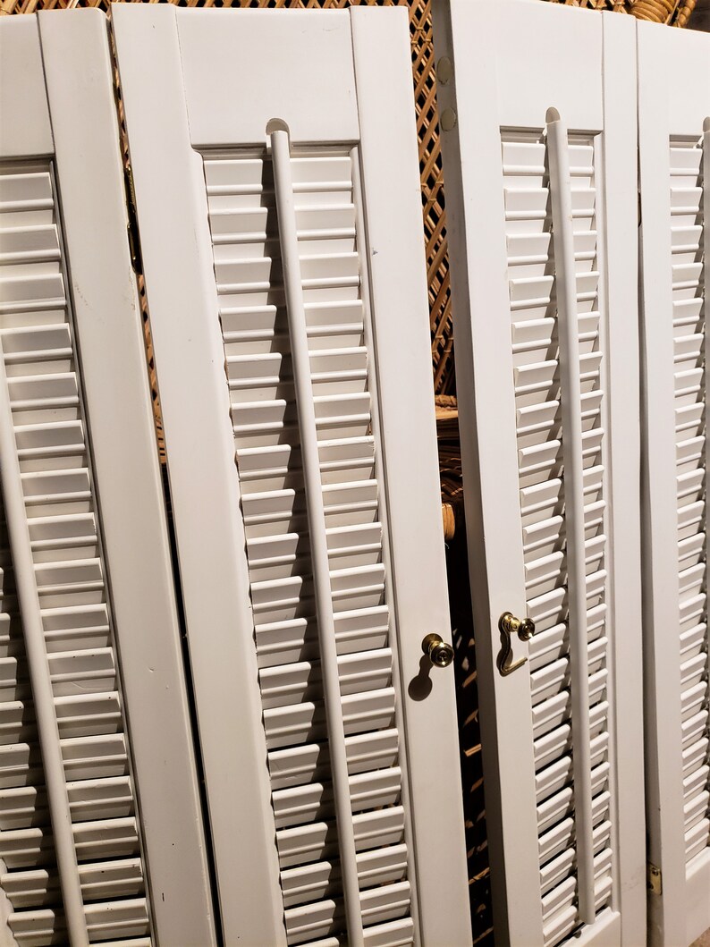 4 pc set of white moveable Louvered Shutters. unattached Etsy