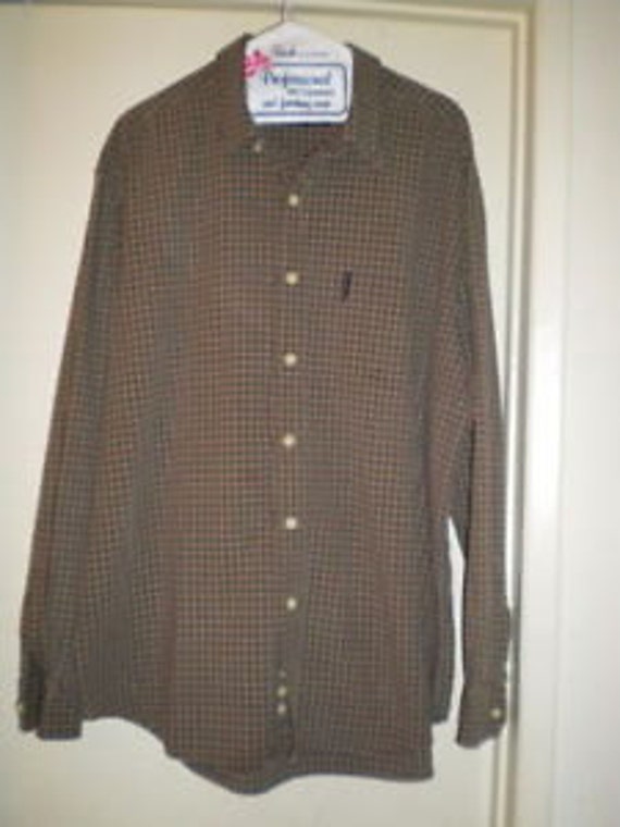 Plaid Abercrombie & Fitch Large Brown Green Butto… - image 3