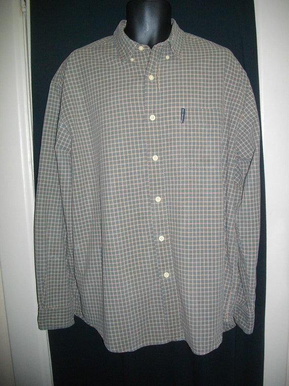 Plaid Abercrombie & Fitch Large Brown Green Butto… - image 9