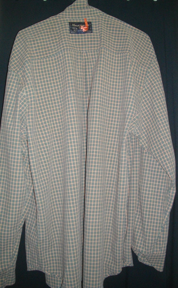 Plaid Abercrombie & Fitch Large Brown Green Butto… - image 4