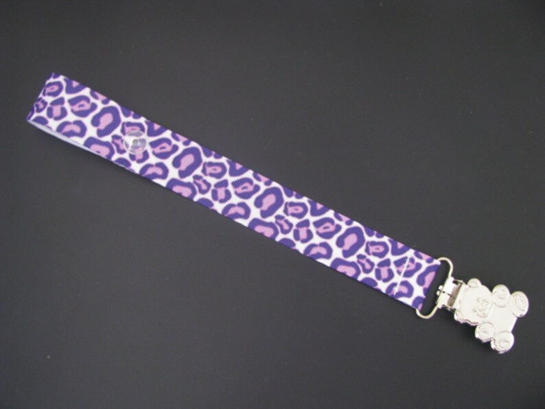 dummy pacifier clip baby boy girl unisex white colourful dots teddy bear clip