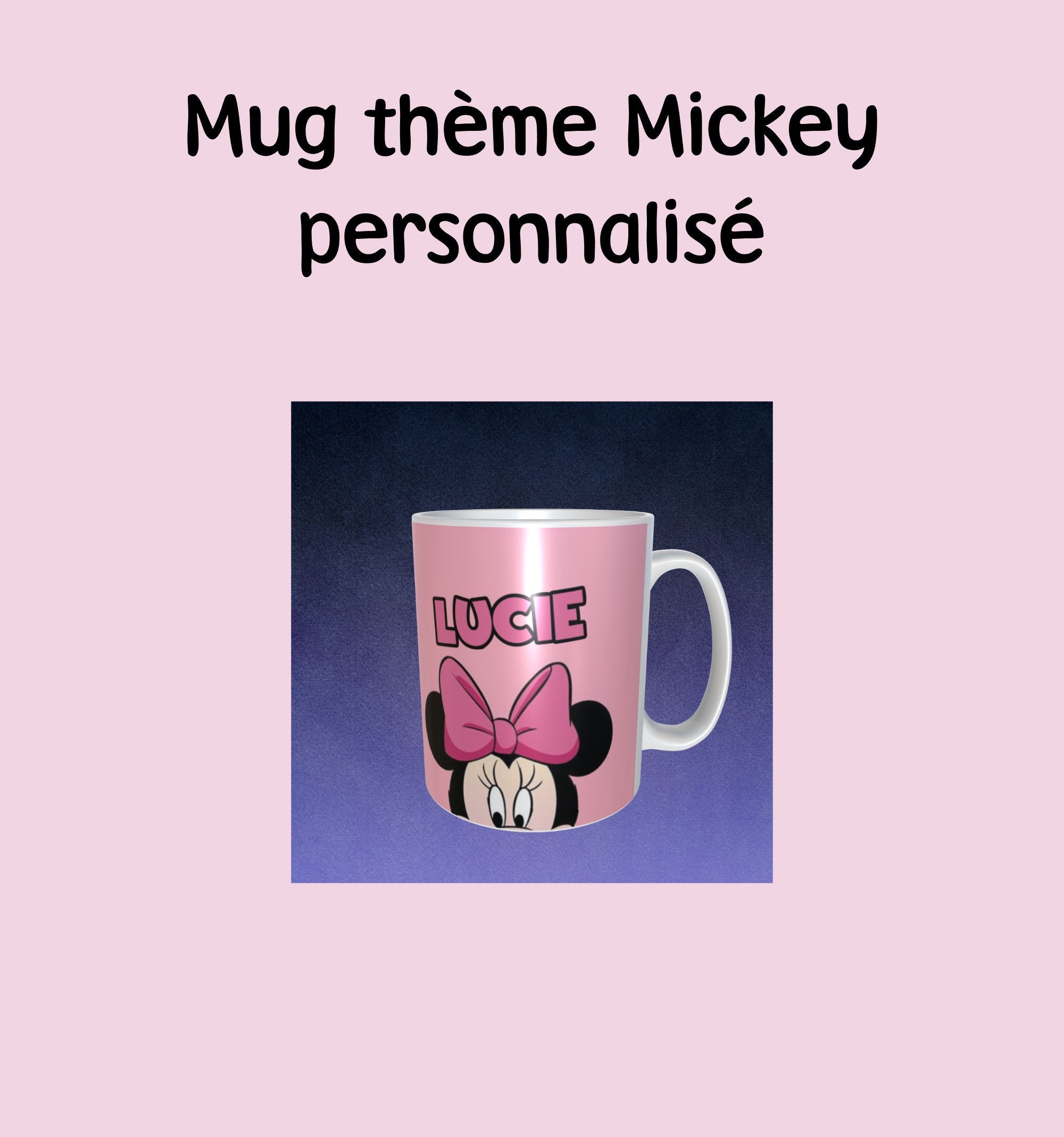 Mug Personnalisé Thème Mickey/Minnie/Donald/Pluto