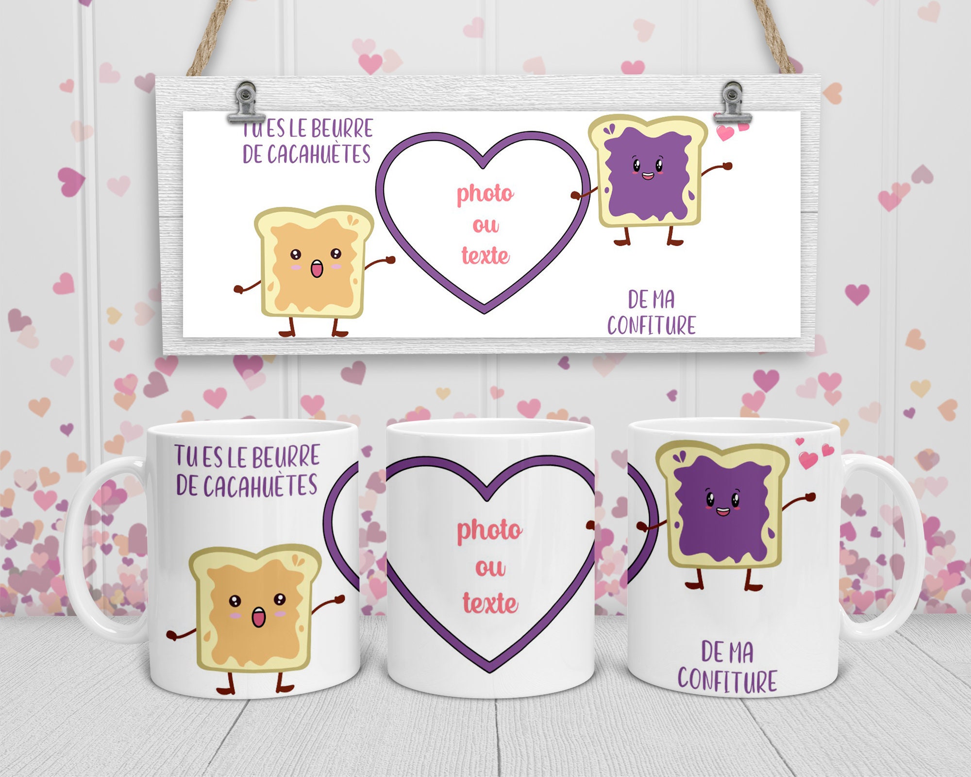 Mug Personnalisé St Valentin Mug Photo Mug Cadeau Tu Es Le Beurre de Cacahuète Ma Confiture
