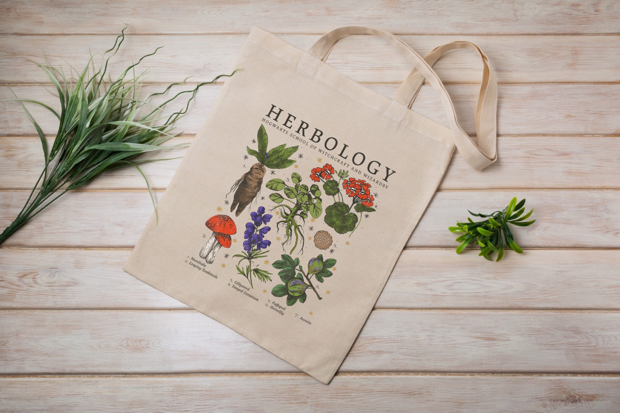 Tote Bag Herbology Harry Potter Theme Etsy UK