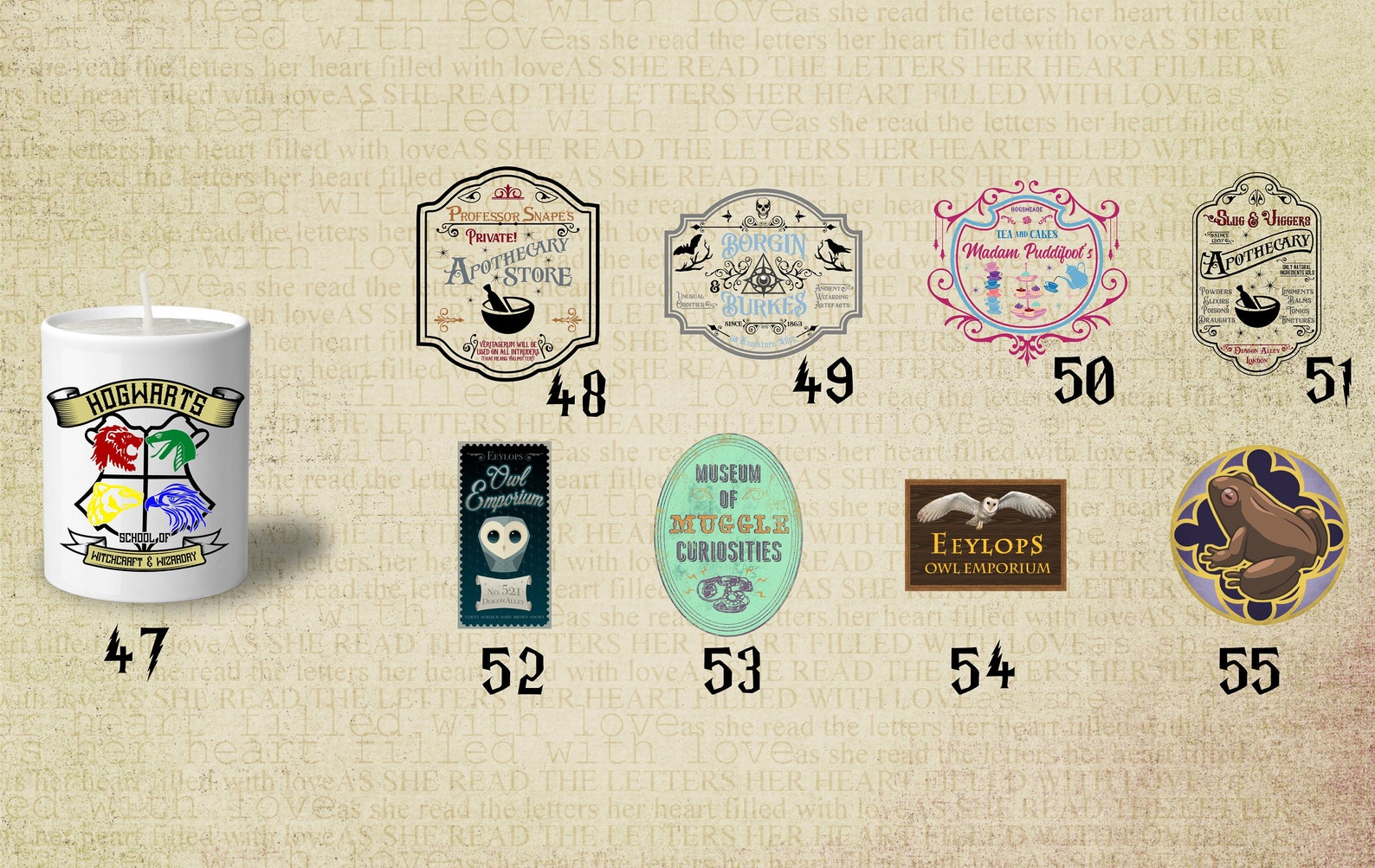 Customizable Harry Potter Theme Candle Etsy