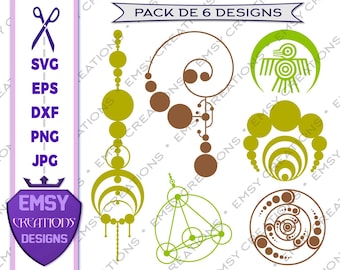 Crop Circles svg - Kulturkreise - Extra-Terrestrische -Pack Illustration Vectoriel, Schneideplotter, svg