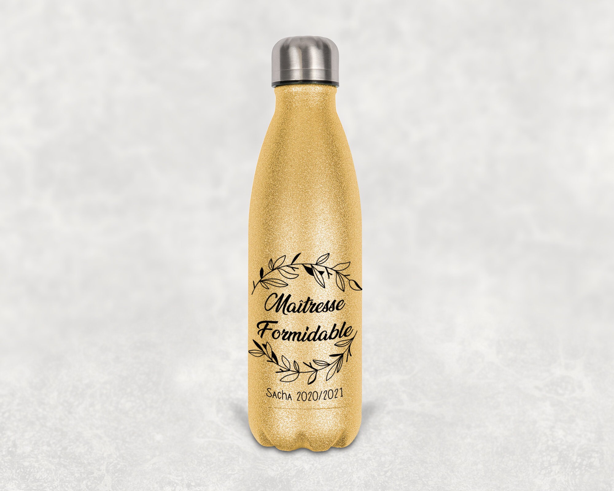 Gourde/ Bouteille Isotherme Personnalisée Maîtresse, Tata, Mamie, Atsem, Nounou, Avs ...