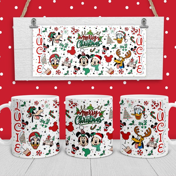 Mug Cadeau Noël thème Mickey, Minnie