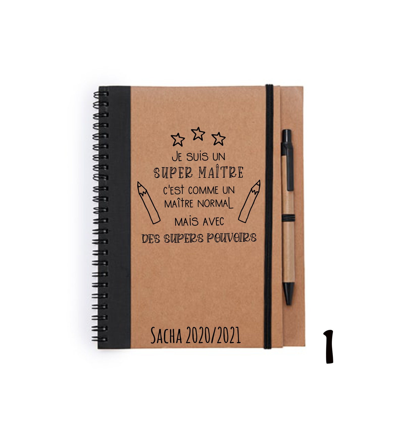 de notes cahier personnalisé Maître Maîtresse ATSEM Etsy