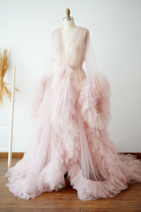 blush pink tulle dress