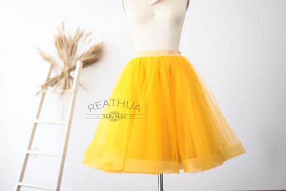 Yellow Horsehair Tulle Skirt/Short Women Skirt/TUTU Tulle | Etsy