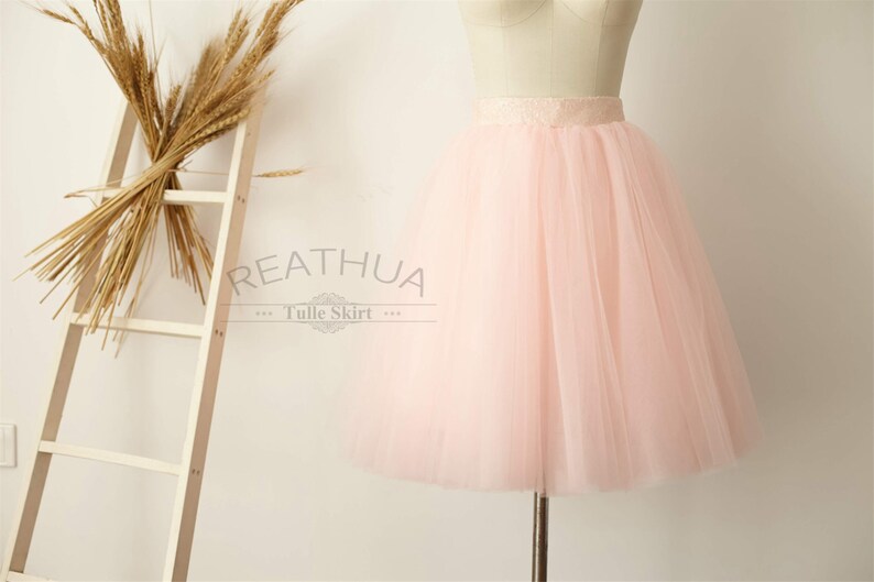 Blush Pink Tulle Skirt/Short Women Sequin Skirt/TUTU Tulle Etsy