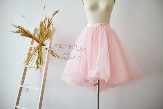 Blush Pink Hi Low Horsehair Tulle Skirt/Short Women | Etsy