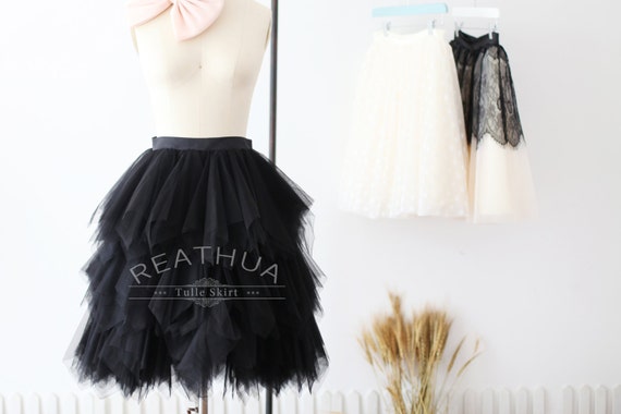 black short tulle skirt