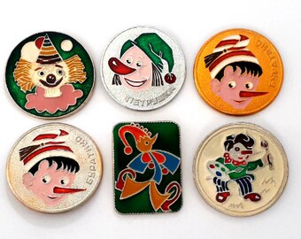 animal russian toy Vintage soviet children's pin badges souvenir made in USSR fairy tale characters 1970s