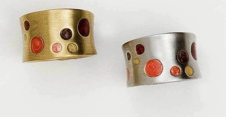 Three Colors Ring Gold or Palladium Plated Handmade by Jennifer Love image 5