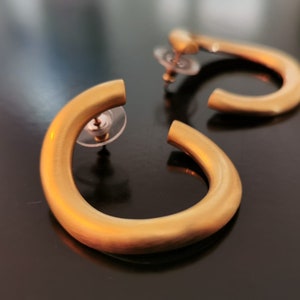Echtes Vintage Gold großer Ohrring, 80er Jahre Stil Schatz neue Vintage, Art-Deco-Ohrringe, Retro-Stil Ohrringe, Schweizer Handarbeit 1984 Schweizer Qualität