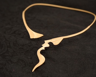 Gold Open Necklace, Gold Choker Necklace, Gold Statement Necklace, Bridal Necklace, Cocktail Necklace, Wedding Jewelry, Adjustable Necklace