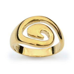 Gold Spiral Ring, Gold Swirl Ring, Asymmetric Ring, Infinity Spiral Ring, Nautilus Shell Ring, Handmade Ring, Statement Ring, Boho Chic Ring