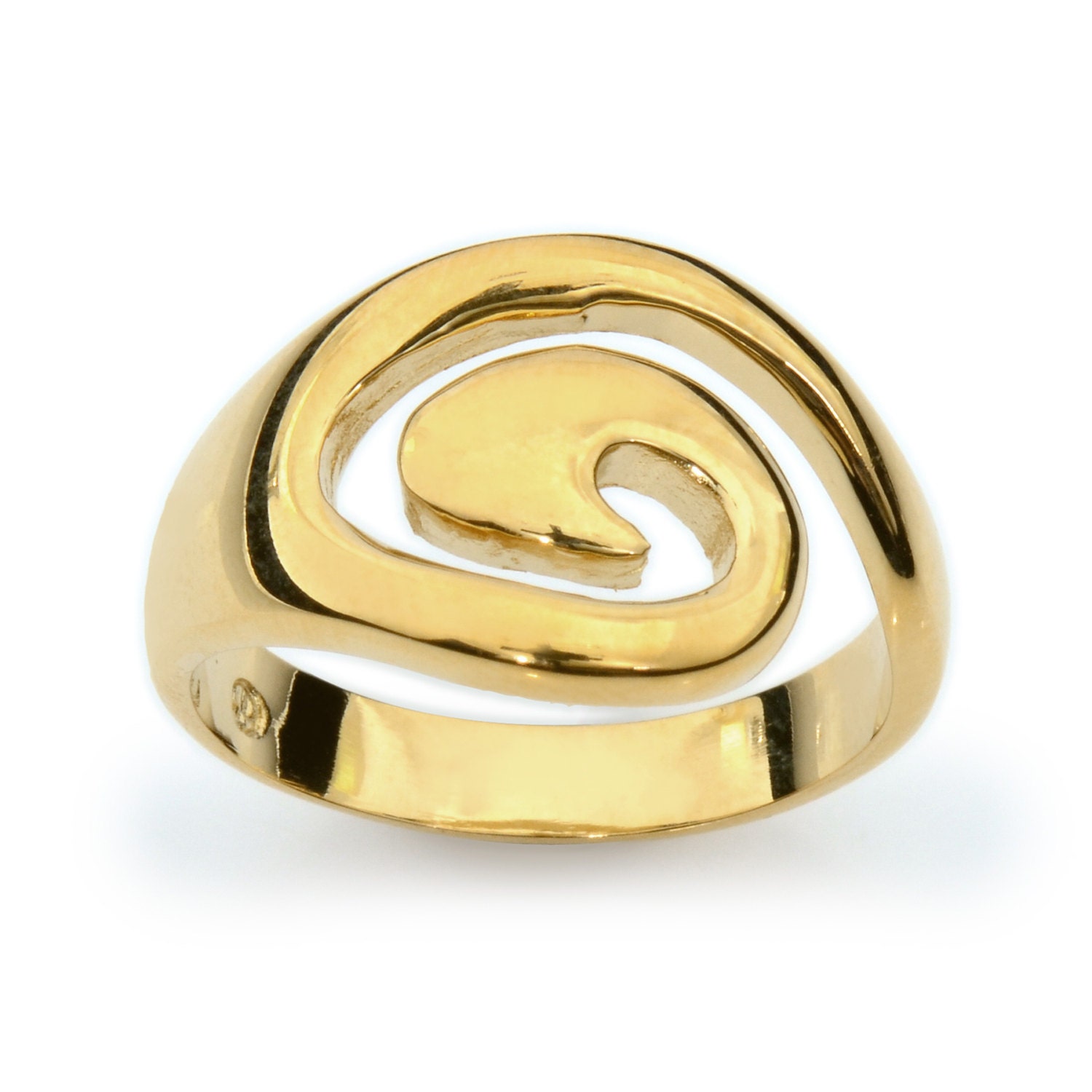 Geometric Spiral Stainless Steel Gold Color Ring main image 0
