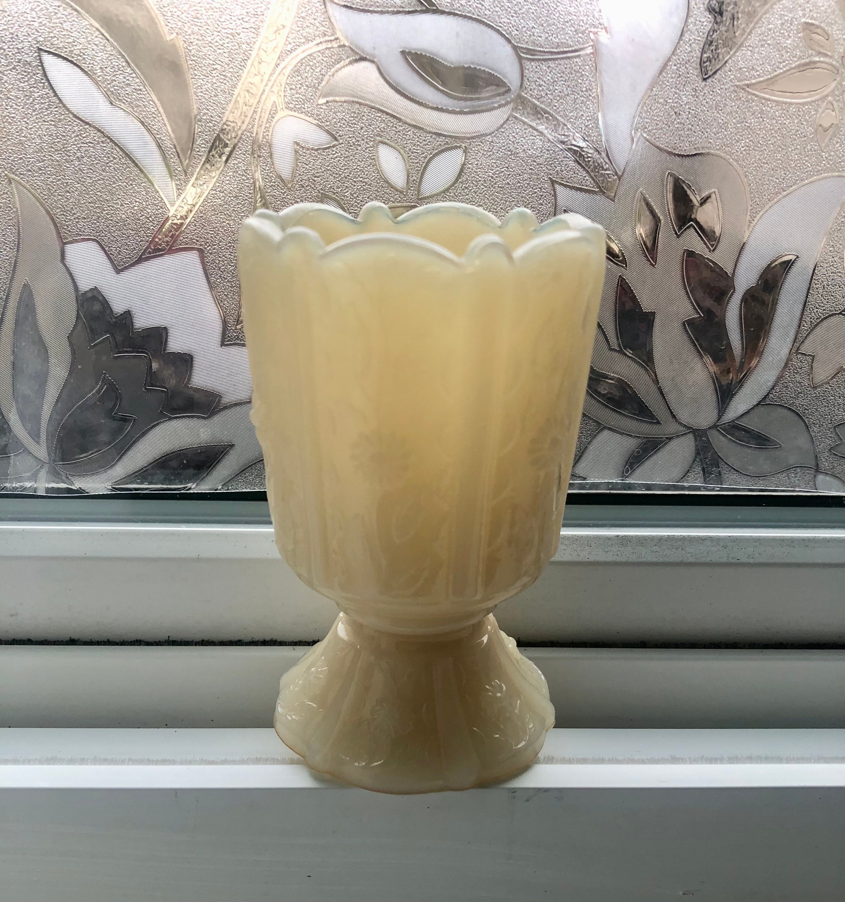 Vintage Fenton Custard Glass Toothpick Holder Daisy Panel Etsy