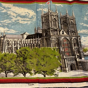 Westminster Abbey London Ulster Irish Linen Tea Towel FREE SHIPPING