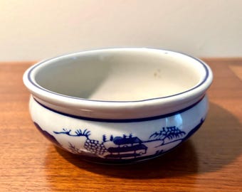 Vintage Blue and White Asian Planter