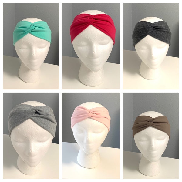 Twisted headband, mint headbands,girls headbands,women headbands, stretch headbands,pink headbands, headbands with buttons,nurse headbands