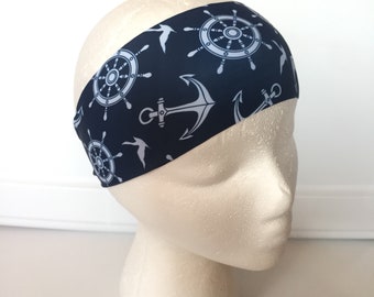 Womens headbands, sailor headband, navy headbands, workout headbands, nurse headband, fitness headbands, yoga headbands, yoga headbands