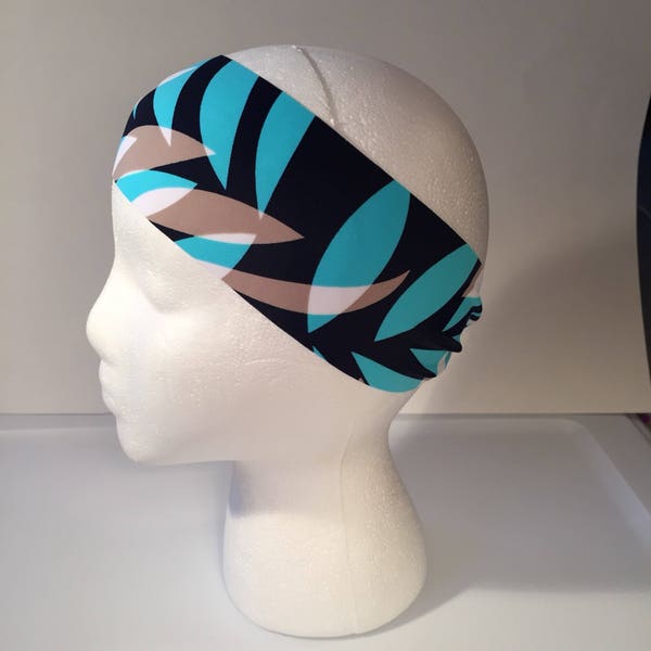 Running headband,yoga headband, fashion headband, stretch  headband, wicking headband, blue headband, headbands for nurses , button headband