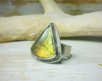 Labrodorite Ring, labradoriet sieraden, labradoriet, ring van boho, boho sieraden, hippie ring, instructie ring, festival sieraden, hippie sieraden