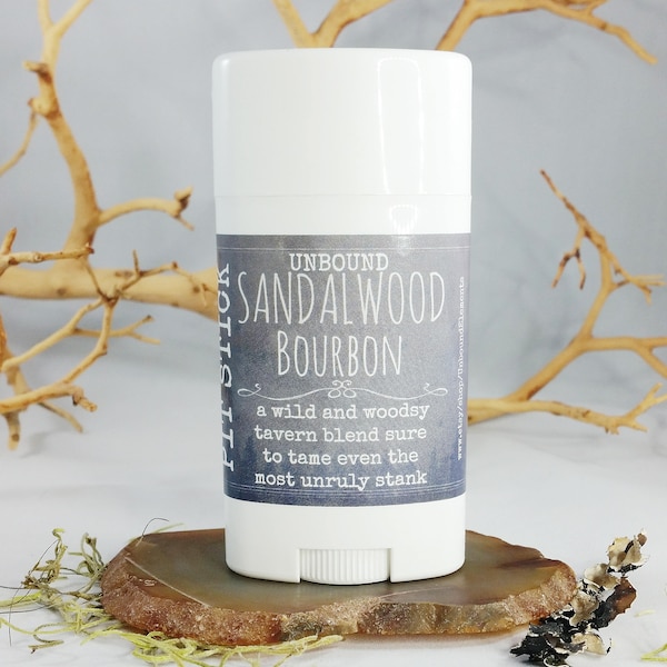 Probiotic Deodorant, Natural Deodorant, Mens Natural Deodorant, Sandalwood Bourbon Deodorant, Soothing Deodorant, Pit Stick