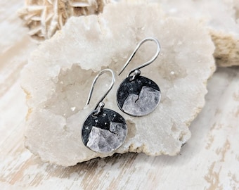 Pendientes de montaña, joyas de montañismo, pendientes para amantes de la naturaleza, regalo para excursionistas, regalo de yoga, joyas hippies, regalo de aventura, pendientes para uso diario.