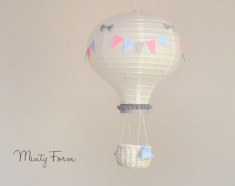 Lámpara de globo aerostático / Pantalla de lámpara para niños / Habitación infantil con temática de viajes / Lámpara de globo / Luz para habitación de bebé