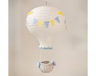 Luchtballonlamp | Kinderlampenkap | Reisthema kinderkamer | Ballonlamp | Babykamerlamp