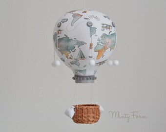Hot Air Balloon Mobile | Travel Theme Nursery | Custom Mobile | Addition to Cloud Baby Mobile | Welcome Baby Gift