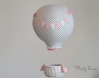 Hot Air Balloon Baby Mobile, Adventure Nursery Decor, Ceiling Mounted Crib Mobile, Baby Shower Gift