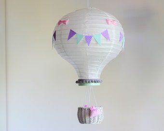 Lámpara de globo aerostático / Pantalla de lámpara para niños / Habitación infantil con temática de viajes / Lámpara de globo / Luz para habitación de bebé