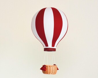 Hot Air Balloon Baby Mobile, Adventure Nursery Decor, Ceiling Mounted Crib Mobile, Baby Shower Gift