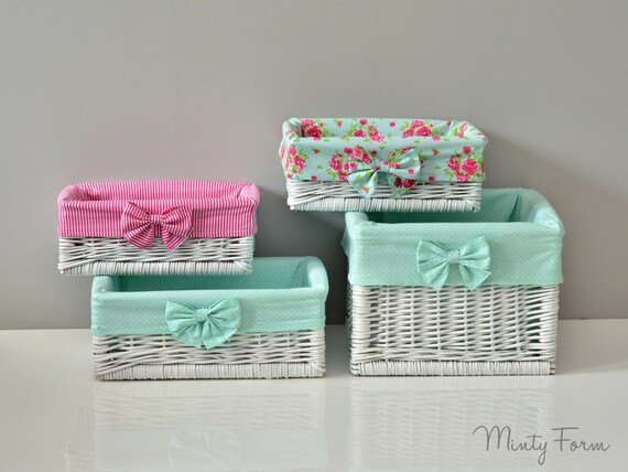 lined baskets for nursery
