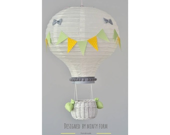 Lámpara de globo aerostático / Pantalla de lámpara para niños / Habitación infantil con temática de viajes / Lámpara de globo / Luz para habitación de bebé