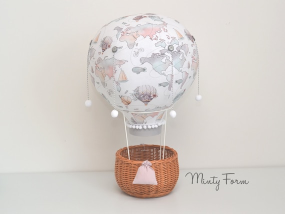 Standing Hot Air Balloon Balloon Centerpiece Travel Theme Nursery  Custom Mobile Addition to Cloud Baby Mobile Welcome Baby Gift