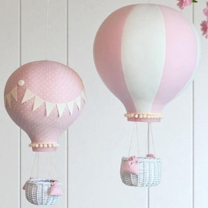 BIG Hot Air Balloon Mobile Travel Theme Nursery Decor Airship Custom Baby Shower Welcome Baby Gift 1st Birthday Personalized Present